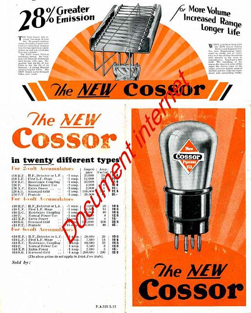 Cossor 1928.jpg - Publicité tubes Cossor 1928